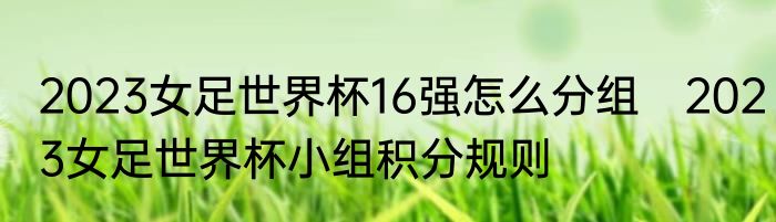 2023女足世界杯16强怎么分组　2023女足世界杯小组积分规则