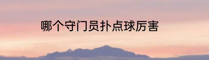 哪个守门员扑点球厉害