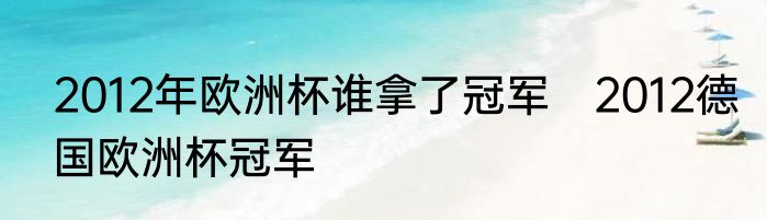 2012年欧洲杯谁拿了冠军　2012德国欧洲杯冠军