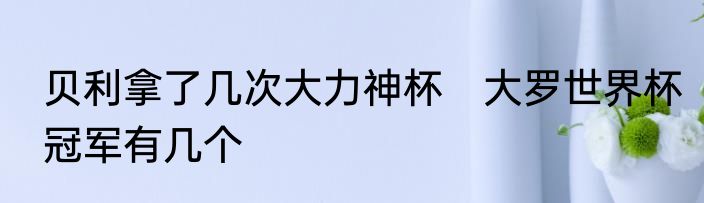 贝利拿了几次大力神杯　大罗世界杯冠军有几个
