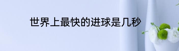 世界上最快的进球是几秒