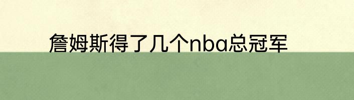 詹姆斯得了几个nba总冠军