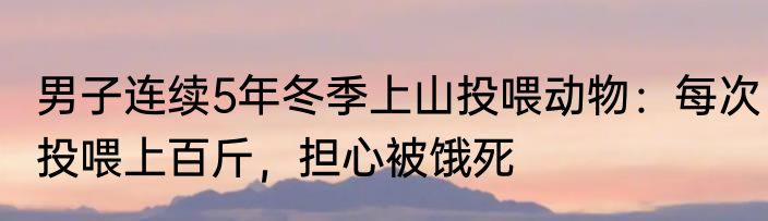 男子连续5年冬季上山投喂动物：每次投喂上百斤，担心被饿死