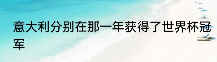 意大利分别在那一年获得了世界杯冠军
