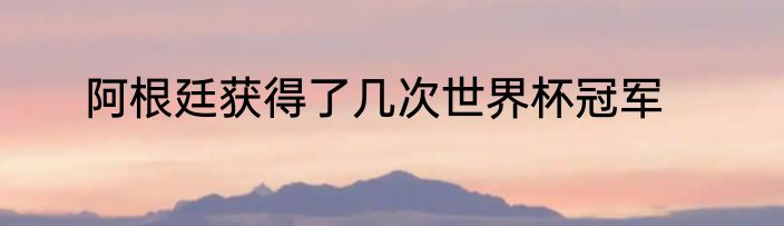 阿根廷获得了几次世界杯冠军