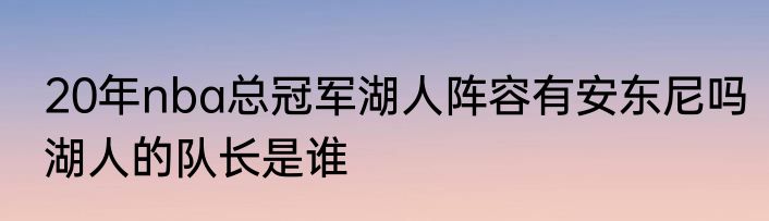 20年nba总冠军湖人阵容有安东尼吗　湖人的队长是谁