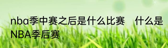 nba季中赛之后是什么比赛　什么是NBA季后赛