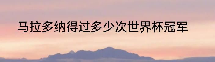 马拉多纳得过多少次世界杯冠军