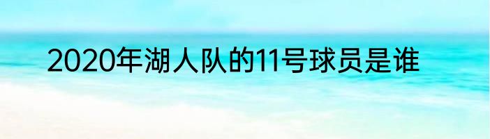 2020年湖人队的11号球员是谁