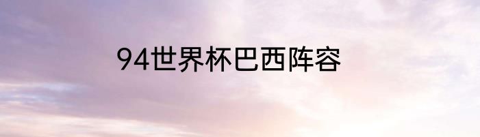 94世界杯巴西阵容