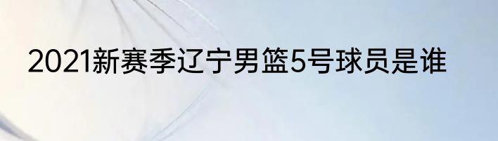 2021新赛季辽宁男篮5号球员是谁