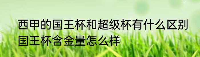 西甲的国王杯和超级杯有什么区别　国王杯含金量怎么样
