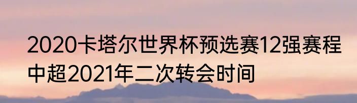 2020卡塔尔世界杯预选赛12强赛程　中超2021年二次转会时间