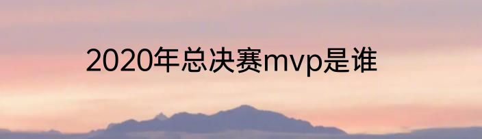 2020年总决赛mvp是谁