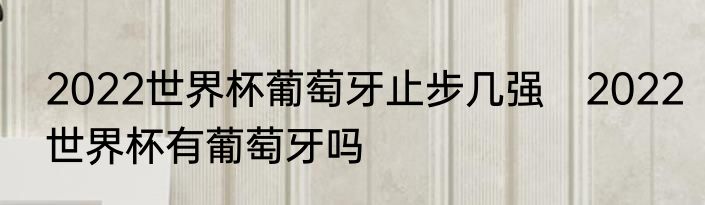 2022世界杯葡萄牙止步几强 2022世界杯有葡萄牙吗