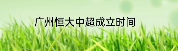 广州恒大中超成立时间