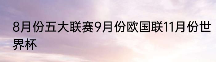 8月份五大联赛9月份欧国联11月份世界杯
