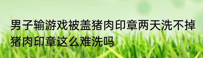 男子输游戏被盖猪肉印章两天洗不掉 猪肉印章这么难洗吗