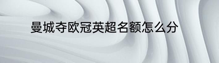 曼城夺欧冠英超名额怎么分