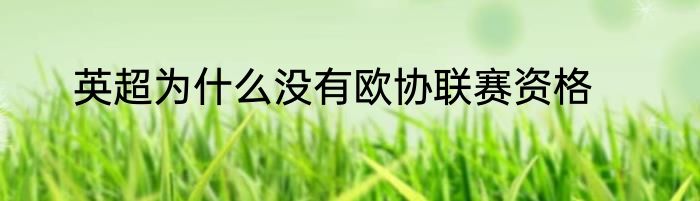 英超为什么没有欧协联赛资格