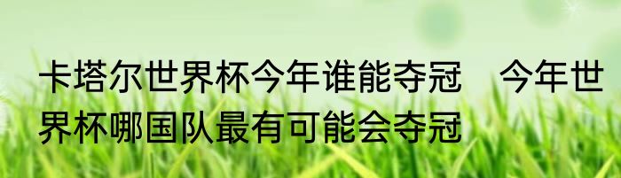 卡塔尔世界杯今年谁能夺冠　今年世界杯哪国队最有可能会夺冠
