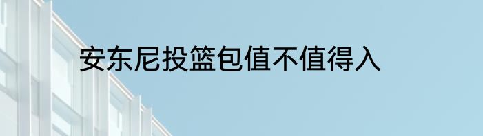 安东尼投篮包值不值得入