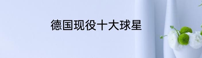 德国现役十大球星