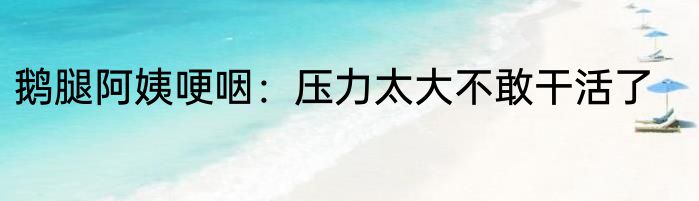 鹅腿阿姨哽咽：压力太大不敢干活了