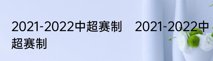 2021-2022中超赛制　2021-2022中超赛制