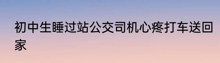 初中生睡过站公交司机心疼打车送回家