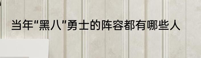 当年“黑八”勇士的阵容都有哪些人