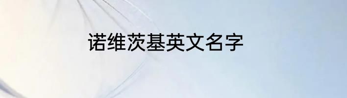 诺维茨基英文名字