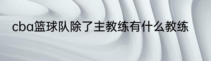 cba篮球队除了主教练有什么教练