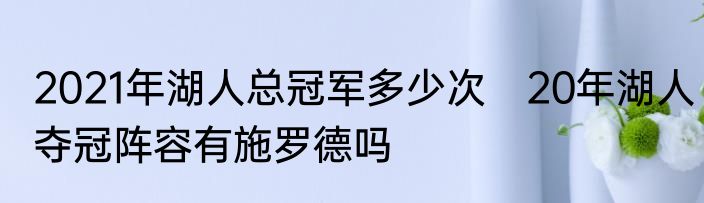 2021年湖人总冠军多少次　20年湖人夺冠阵容有施罗德吗
