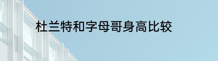 杜兰特和字母哥身高比较