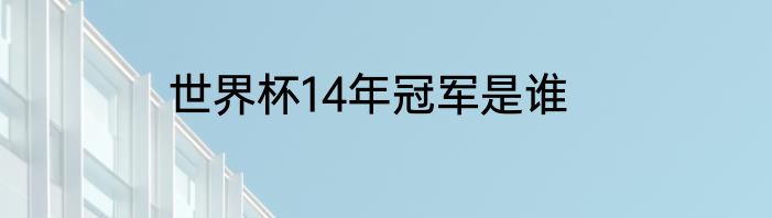 世界杯14年冠军是谁
