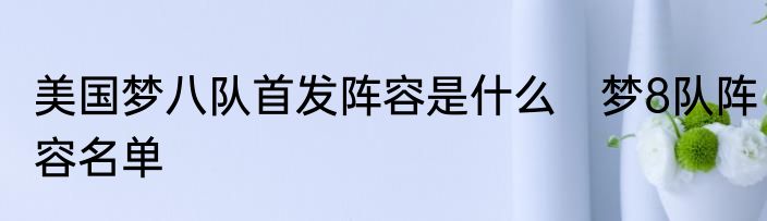 美国梦八队首发阵容是什么　梦8队阵容名单