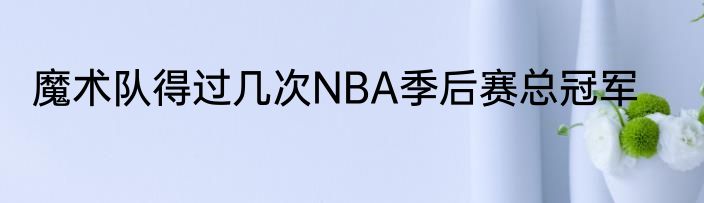 魔术队得过几次NBA季后赛总冠军