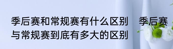 季后赛和常规赛有什么区别　季后赛与常规赛到底有多大的区别