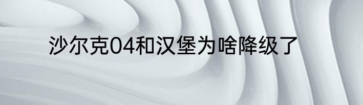 沙尔克04和汉堡为啥降级了