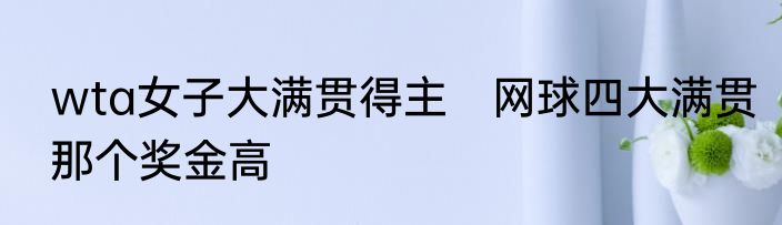 wta女子大满贯得主　网球四大满贯那个奖金高