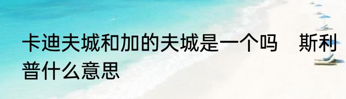 卡迪夫城和加的夫城是一个吗　斯利普什么意思