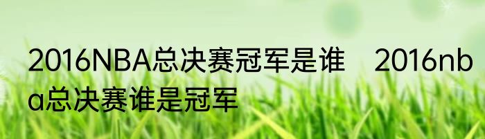 2016NBA总决赛冠军是谁　2016nba总决赛谁是冠军