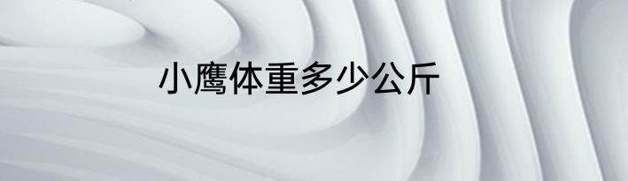 小鹰体重多少公斤