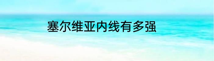 塞尔维亚内线有多强