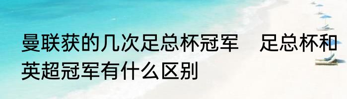 曼联获的几次足总杯冠军　足总杯和英超冠军有什么区别