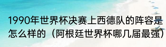 1990年世界杯决赛上西德队的阵容是怎么样的（阿根廷世界杯哪几届最强）