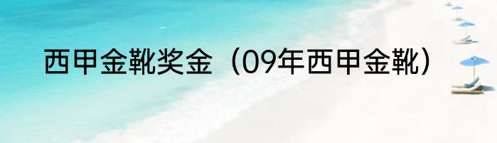 西甲金靴奖金（09年西甲金靴）