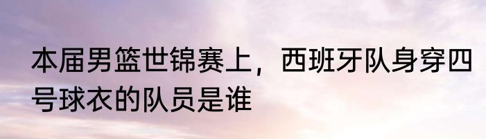 本届男篮世锦赛上，西班牙队身穿四号球衣的队员是谁