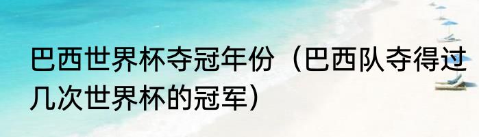 巴西世界杯夺冠年份（巴西队夺得过几次世界杯的冠军）
